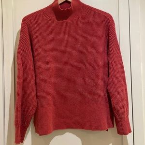 Everlane mock neck cashmere waffle weave sweater